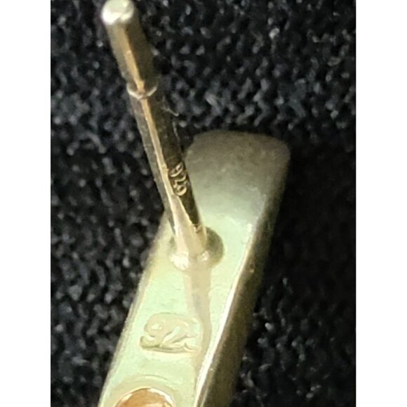 Vintage Silver and Baltic Amber Small Dangle Earrings - Picture 6 of 11